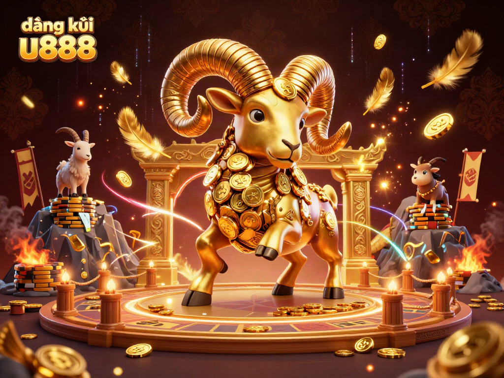 Experience đăng ký u888 with a dramatic golden ram charged at the gates of fortune.