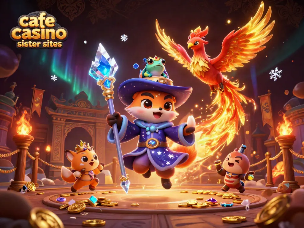 Engage with cafe casino sister sites through an enchanting casino fantasy scene illustrating strategic gaming.