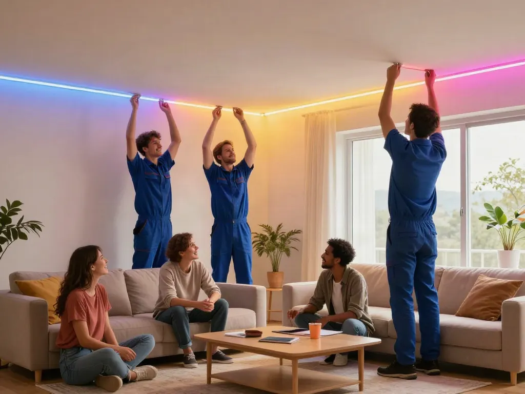 Banda LED de la iluminat-ieftin.ro instalată de un profesionist în serviciile electrice locale.