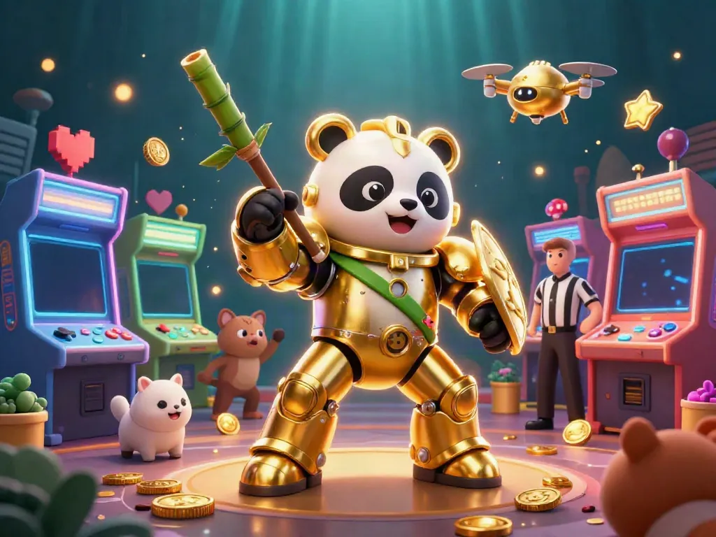 Engaging slot gaming scene with a mech-suit panda and dynamic casino elements.
