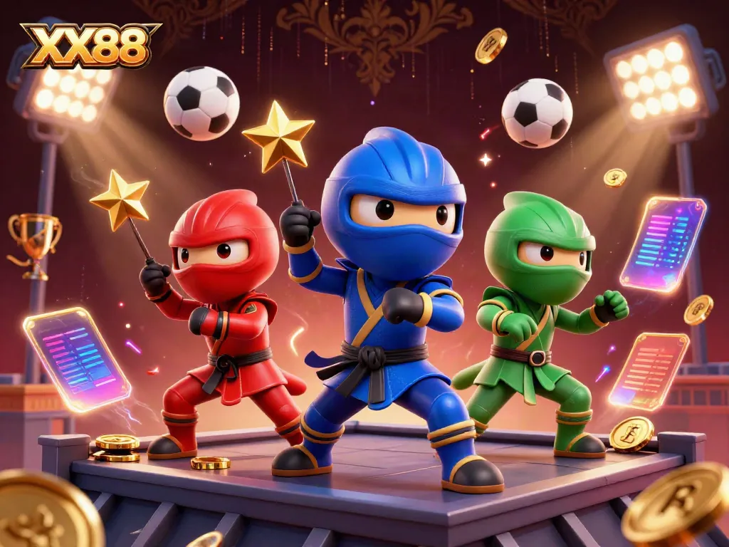 Experience epic action with the XX88 chameleon team showcasing dynamic martial arts in a vibrant casino scene.