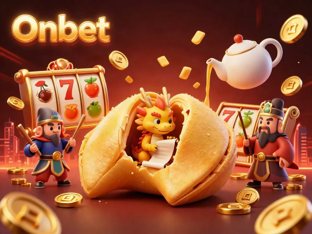 Experience thrilling gameplay at Onbet with a dynamic scene of lucky fortunes and casino elements.