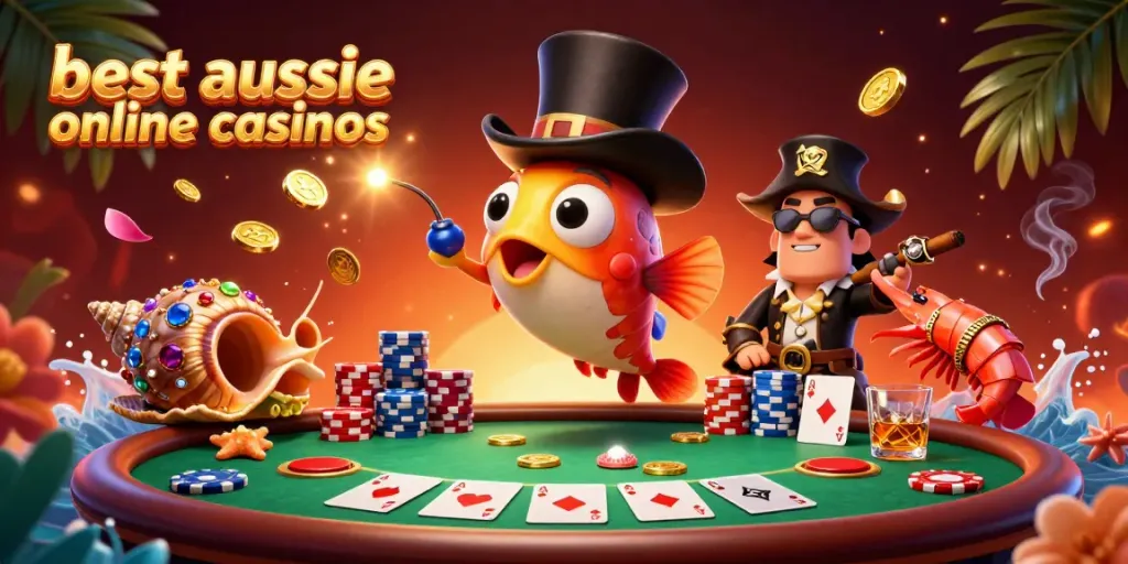 Experience the thrill of best aussie online casinos with vibrant 3D casino characters and elements.