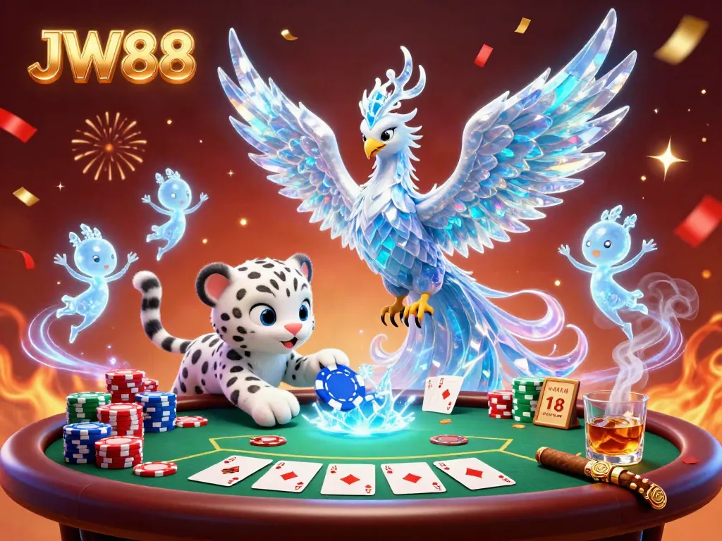 Experience the thrill of JW88 with an exciting 3D illustration featuring a vibrant casino scene.