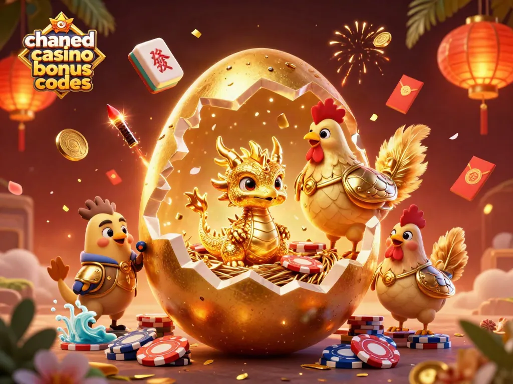Engage with chanced casino bonus codes while enjoying a vivid 3D scene of gold treasures and exciting game elements.
