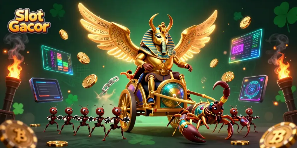 Spin the reels with Slot Gacor in this vibrant casino-themed digital illustration.