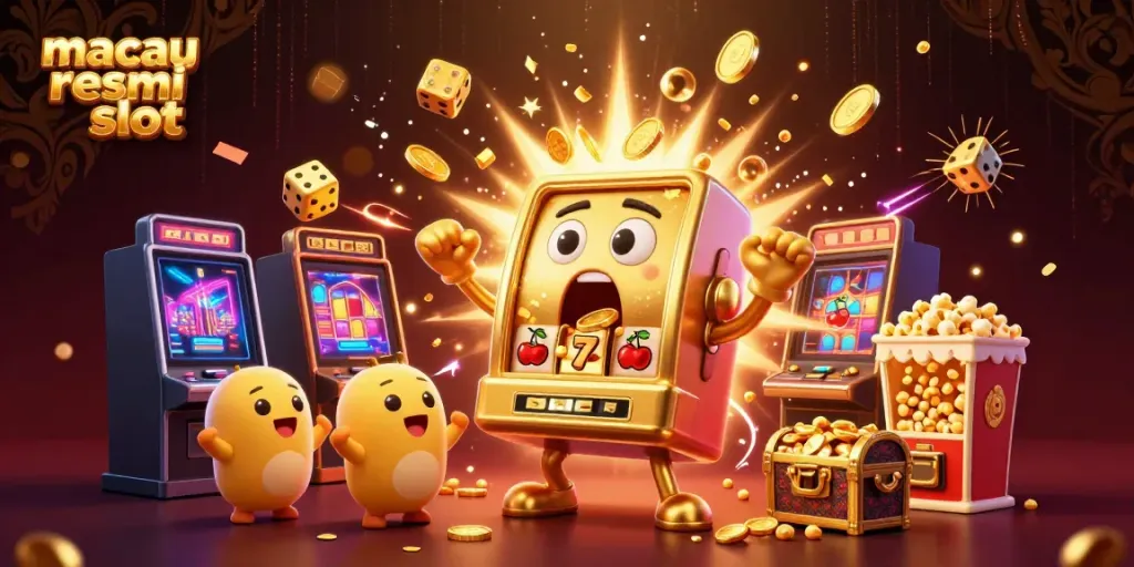 Mesin slot slot macau resmi memperlihatkan momen jackpot yang mengejutkan dengan koin yang mengalir.