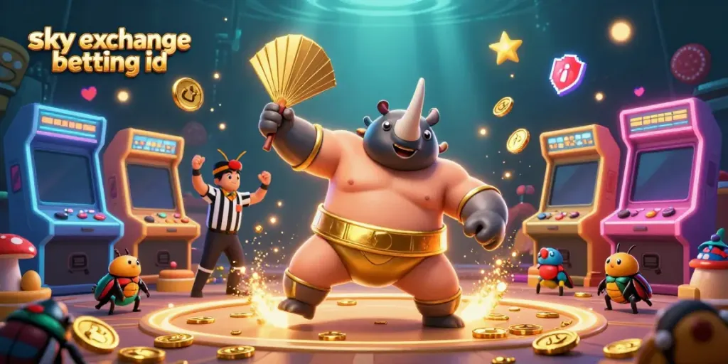 Experience the excitement of sky exchange betting id with a vibrant 3D cartoon beetle championship scene.