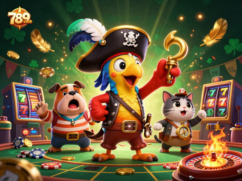 Experience thrilling gameplay at 789club with cartoon characters engaging in exciting casino action.
