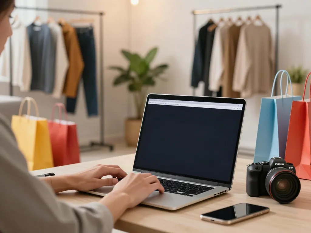 Engaging online shopping experience featuring peh888 fashion trends in a stylish living room.