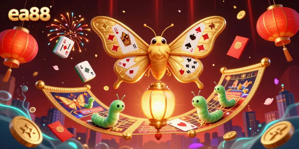 ea88 tham gia vào thế giới cờ bạc với bướm khổng lồ và các yếu tố casino nổi bật.