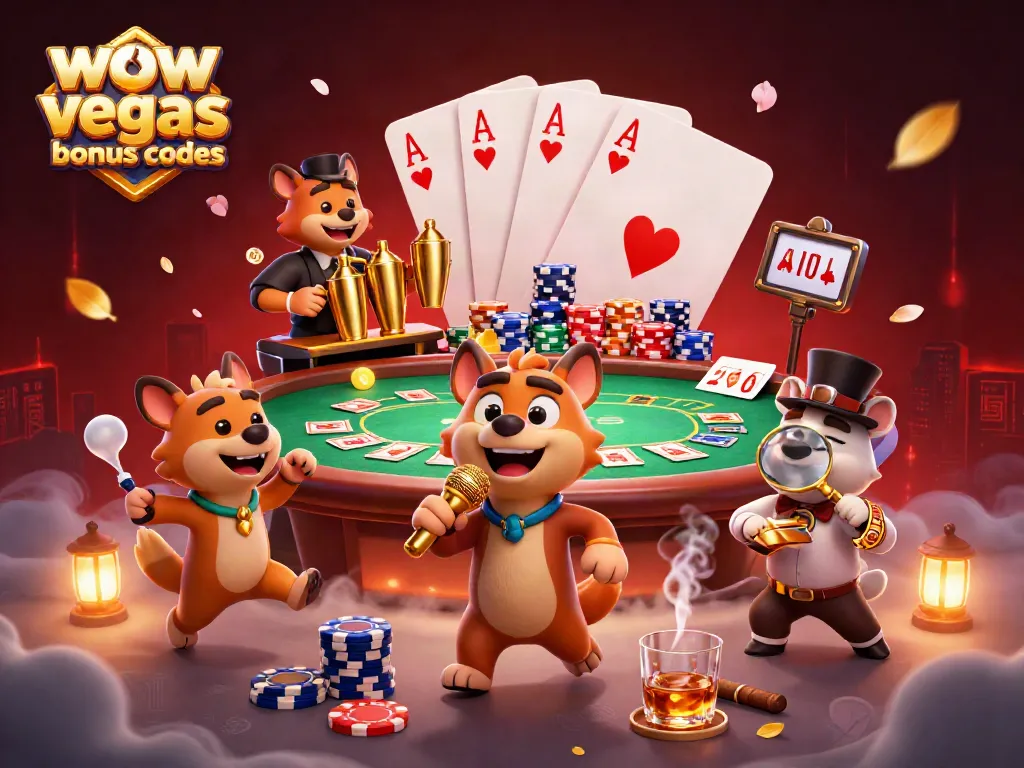 Win with wow vegas bonus codes at a vibrant comedy casino scene featuring hyenas