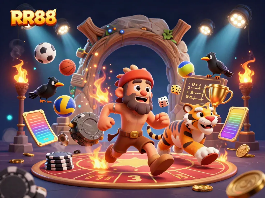 Join the action at RR88's prehistoric casino, featuring vibrant characters and thrilling games.