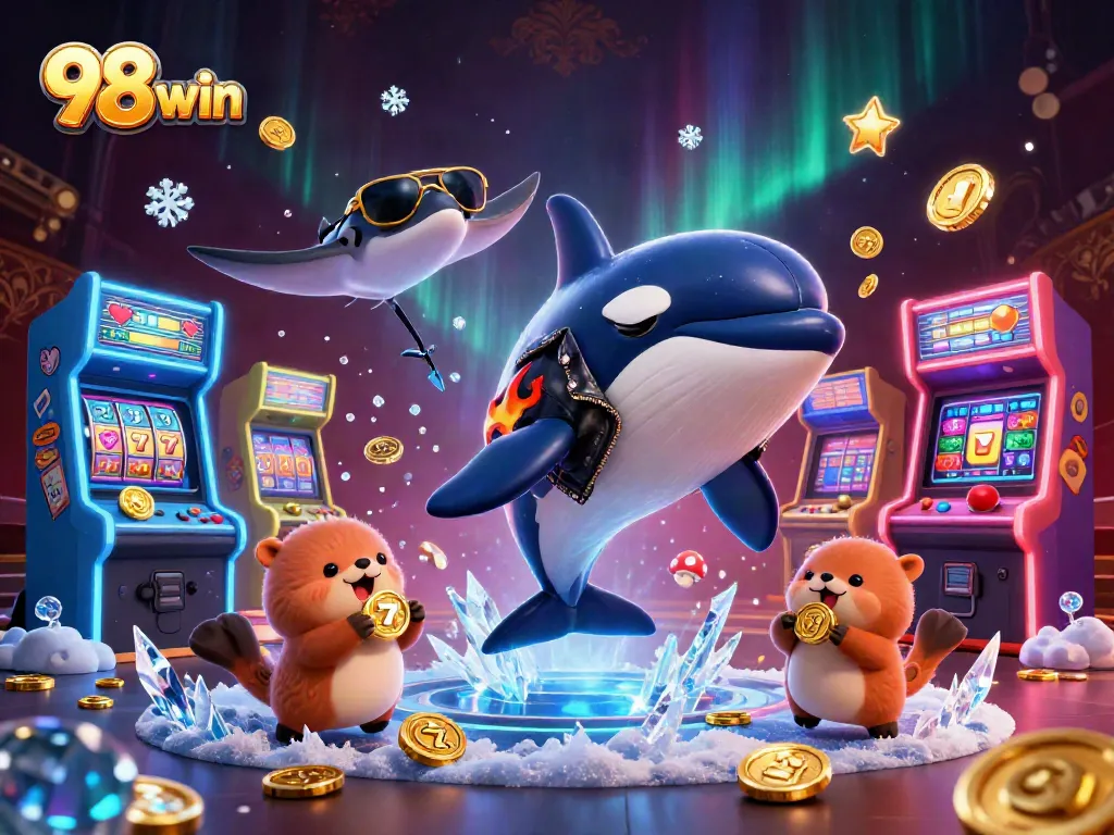 Experience the excitement of 98win with dynamic sea creatures and colorful gaming elements.