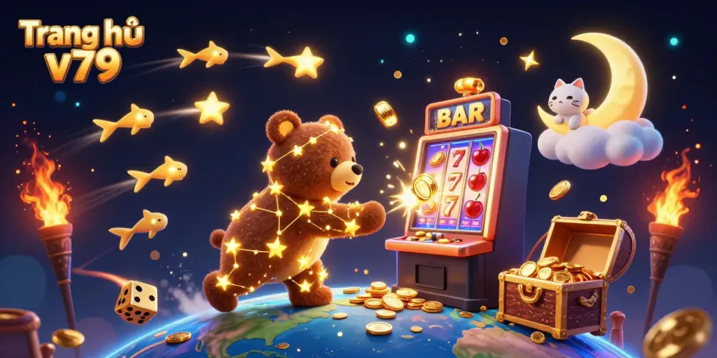 Experience the joy at Trang chủ v79 with a constellation bear and a jackpot explosion of coins!