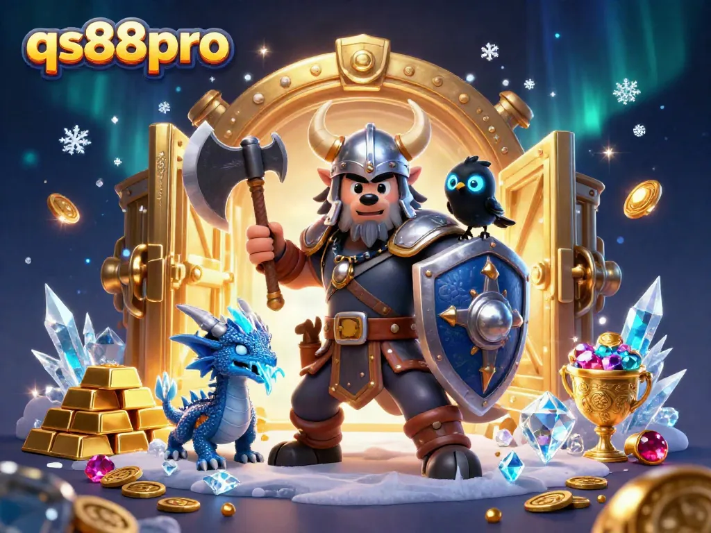 Spin the reels at qs88pro with a Viking warrior, fierce dragon, and treasures galore!