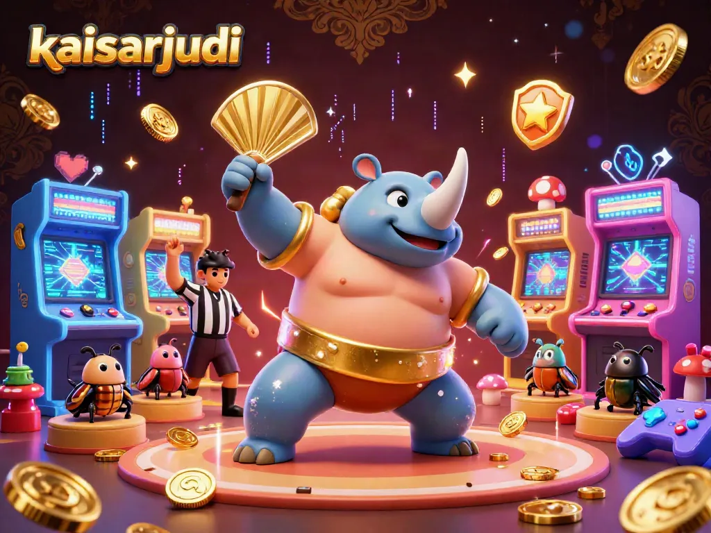 Kaisarjudi engages players with dynamic gameplay featuring vibrant casino elements and cartoon characters.