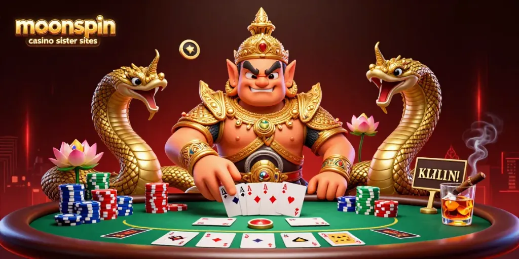 Engage with exciting games at moonspin casino sister sites, featuring dynamic poker elements and vibrant visuals.